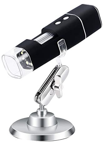 Accesorios para Microscopios 100 0X HD Zoom Cámara de microscopio de teléfono móvil microscopio 8 DIRIGIÓ Durabilidad Y Rendimiento Confiable (Color : W01A-Metal Support)