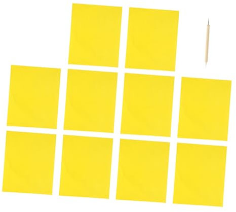 STOBOK 10 Stück Wasserlösliches Transferpapier Mit Prägestift Gelb Maltransferpapier Für Kreuzstich Und Nähen Transparentes Prägekopierpapier Zum Musterübertragen Selbstgemacht Basteln