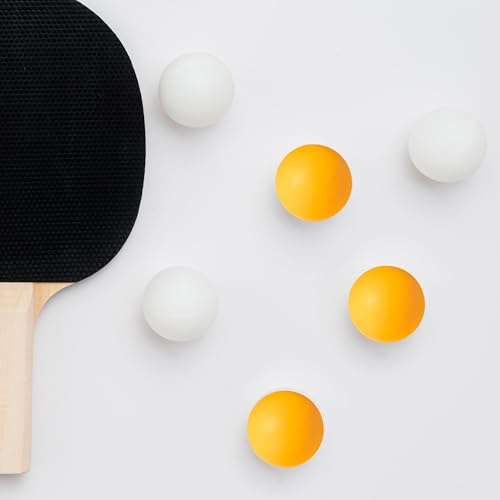 BullTek 6 x orangefarbene Tischtennisbälle, Set mit Standardgröße 40 mm – 2,8 g, Bier-Pong-Spielbälle, 40 mm Trainingsbälle für Anfänger, draußen oder drinnen