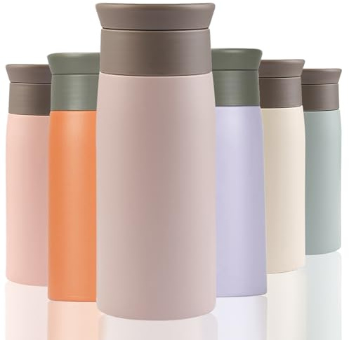 Thermal Flask, Travel Cup for Hot and Cold Drink, Small Water Bottle, 350ml | Double Wall, Stainless Steel, Insulated, with Leakproof Lid and Filter, Hygienic Drink Opening Used for Water, Coffee, Tea