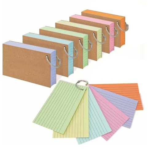 300 st linjerade indexkort revisionskort med pärmring kraftpapper anteckningskort fodrade indexkort för kontor skola hem studiepost 13 x 7 cm