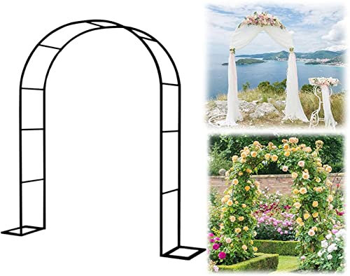 WJMTXAZH Arche Jardin Aluminium Largeur, Arche À Rosiers Métal, Filet À Plantes Grimpantes, Filet de Treillis, pour Récolte de Concombres, Légume, Vignes, Plantes Grimpantes,120x220x40CM