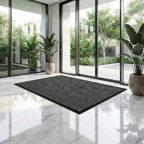 Cozy Haven Sunny Indoor & Outdoor Rug – Waterproof Anti-Slip Rubber Backed rugs, Large Waterproof Carpet for Outside Floor, Kitchen or Garden - (Grey, 120x150 cm)