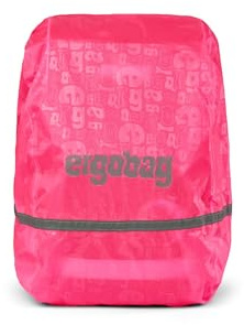 ergobag Regenschutz für Schulranzen | Wasserdicht mit Reflektoren und Gummizug, passgenau für den Rucksack und schnell angebracht bei nassem Wetter