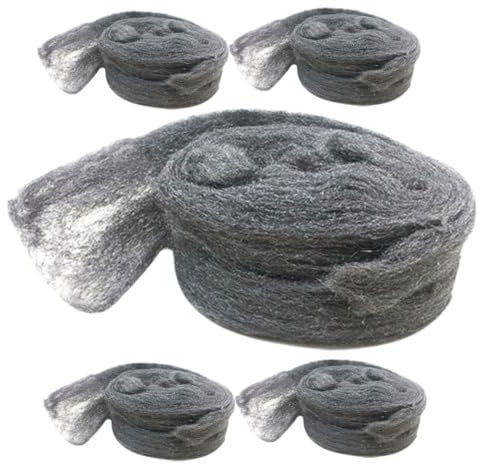 GARVALON 5pcs Mouse Hole Blocker Steel Wool Mice Barrier Fine Steel Wool Pad Garage Door Guard