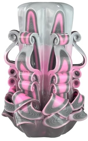 Candela di Design Fatta a Mano, Candela Decorativa Inodore Ø6.5 x h15 cm, Candela Cilindrica a Combustione Lunga 56 ore, Stoppini in Cotone Senza Fumo, Decorazione Domestica Ideale e Regalo Versatile