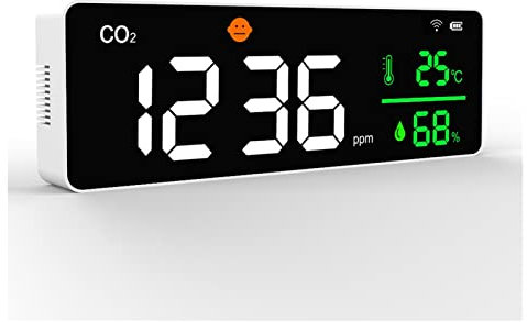 Moniteur de qualité de l'air Détecteur de dioxyde de carbone mural du dioxyde de carbone Détecteur de dioxyde de carbone mural WIFI Graffiti CO2 Détecteur de CO2