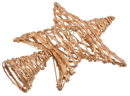 IMIKEYA Stella Superiore 'albero Del Pentagramma Puntale Per Albero Di Natale Stella Albero Topper Stella Di Natale Cappello a Cilindro Vintage Puntale Albero Unico Rattan Golden