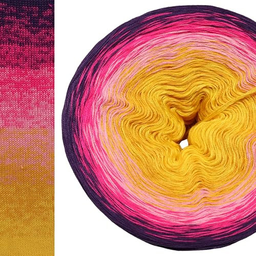 Farbverlaufsgarn Glöckchen 5, 4 oder 3 Fach Bobbel Wolle häkeln stricken strickgarn (Glöckchen - Lila außen, 4fach - 250g/950m)