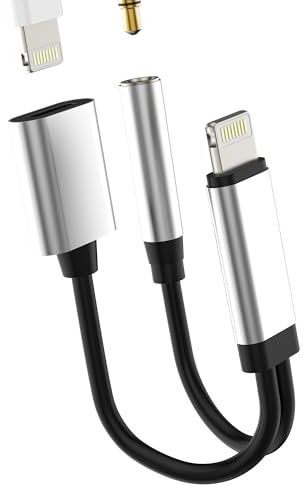 Adattatore Lightning a 3,5mm Jack Cuffie(2in1)per iPhone 14 Pro Max per Apple MFi Certified Cavo Aux Audio Caricatore Sdoppiatore Lighting Auricolari Ricarica Dongle per iPad Autoradio Cord Accessori