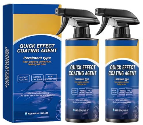 2pcs Quick Effect Coating Agent Car Coating Spray,3 in 1 Hoch Schutz Schnelles Auto-Beschichtungsspray, das Reparatur, Schutz und Aufhellung Vereint,Persistent Type Kratzerentferner für Auto (120ml*2)