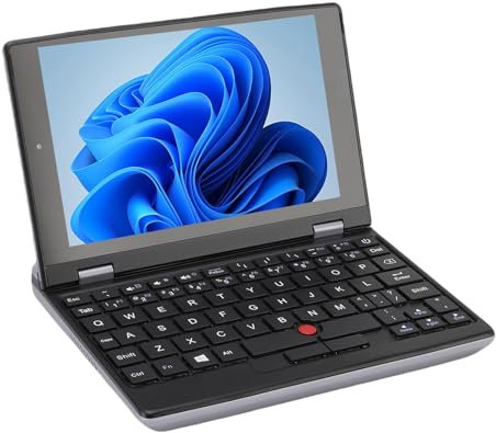7in Tiny Laptop, CPU a 2,5 GHz, 12 GB DDR4, USB3.0, Telecamera HD Trasparente, Touch Screen, Corpo Metallico, Piccolo e Portatile, (128GB Spina Europea)