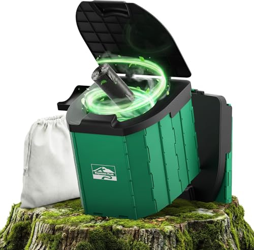 Keystone Peak WC Portatile da Campeggio – Toilette Pieghevole da Viaggio per Adulti | WC Compatto e Robusto per Campeggio, Escursioni, Auto & Emergenze – Comfort Ovunque