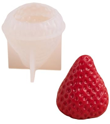 Haiki - Stampi per candele a forma di fragola, stampi in silicone per la creazione di ornamenti in resina epossidica, stampi per candele, stampi in resina epossidica, stampi in silicone per la