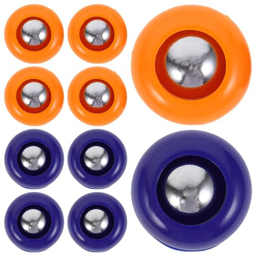 ROMISBABA 20 Stück Kleiner Tischcurling Spielset aus Langlebigem Pp Material mit 10 Blauen und 10 Orangenen Steinen Tischshuffleboard Zubehör für Familien Indoor und Outdoor Freizeitspaß