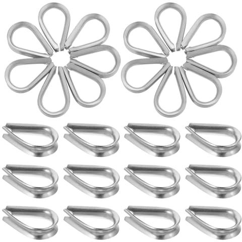 EXAOMBLE Guardacabos de Acero Inoxidable para Cables de Acero 3/16 Pulgadas 50 Unidades Portátiles y Compactos para Uso Industrial Actividades al Aire Libre y Navegación Funda Tubular
