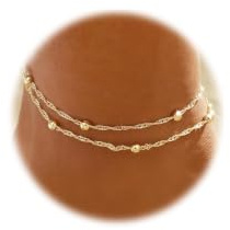Ticome 18K Gold Plated Anklet for Women, Waterproof and Hypoallergenic