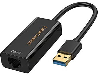 CableCreation USB to Ethernet, USB Network Adapter, USB to RJ45 Gigabit Ethernet Adapter, USB 3.0 to 10/100/1000 Gigabit Ethernet, No Driver Required, Black (2-PACK)