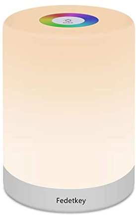 Fedetkey Night Light,LED Touch Control Chargeable Smart Bedside Table Lamp,RGB Color Changing Modes for Baby Kids Bedroom,Office,Camping