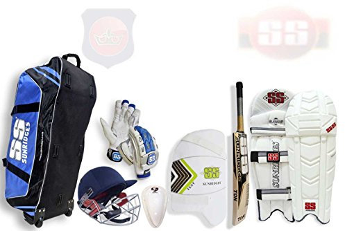 S+S SS komplett Pack für Erwachsene Cricket Kit Paket mit English Willow Bat Senior Spieler