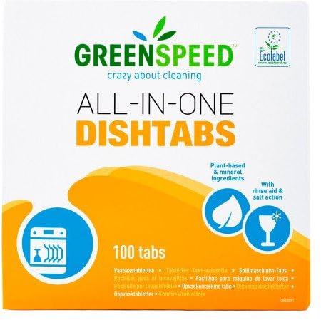 Geschirrspültabs All-in-one, 100 Tabs. wasserlöslicher Folie, mit Ecolabel