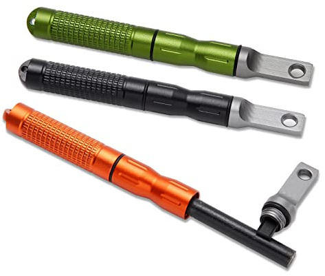 3 Stück Ferro-Stangen – kompakte Feuerstarter-Stäbe mit Schaber, Schlag, Feuerstahl, Funken-Magnesium-Stange für EDC, Notfall-Überlebens-Kits, Camping, Wandern, Bush-Craft
