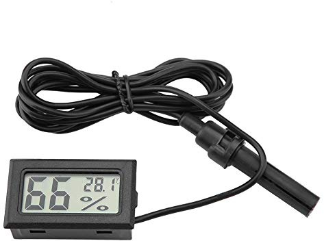 Thermomètre Hygromètre Numérique LCD, Moniteur de Température et d'Humidité avec Sonde Externe pour Incubateurs, Terrariums, Aquariums