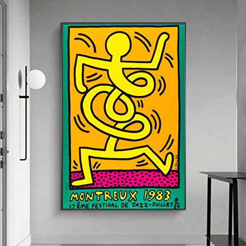 N / A Dekorative Drucke aus Leinwand Berühmte Pop Street Art von Plakaten und Drucken Abstrakte Graffiti-Kunst Leinwandbilder Wandkunst Bild Home Decoration-60x80cm