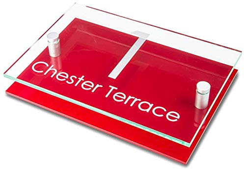 Plaque murale moderne en acrylique rouge/transparent