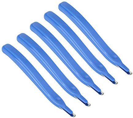 Heftklammerentferner, gummierte Heftklammerentferner, Werkzeug zum Entfernen von Heftklammern, effizient mit rutschfestem Griff, für Büro, Schule, Zuhause, Blau, 5 Stück