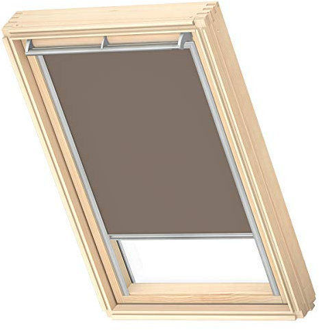 VELUX Original Dachfenster Verdunkelungsrollo für F08, Nougat, mit Grauer Führungsschiene