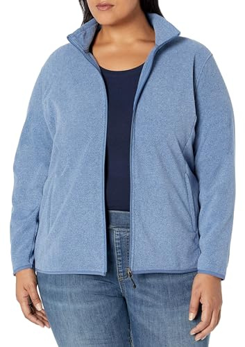 Amazon Essentials Women's Classic-Fit Full-Zip Polar Soft Fleece Jacket, Blue Heather, X-Large