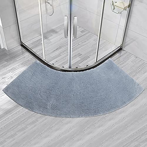 GXFXLP Duschvorleger Halbrund, Weich Duschvorleger Eckdusche, Waschbar Badezimmerteppich für Eckbadewanne, SaugfäHig Bodenteppich für Viertelkreisdusche,Grau
