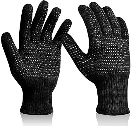 Sopito Hitzebeständige Handschuhe für Haarstyling, 2 Stück Hitzebeständiger Handschuh mit Silikon-Noppen für Haar-Werkzeuge, Lockenstab, Flacheisen