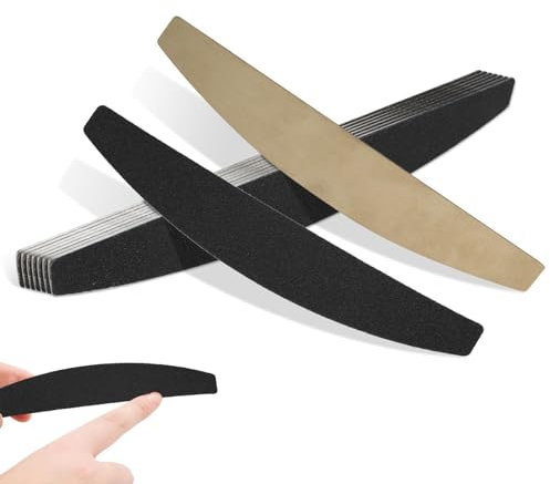 100-teiliges Halbmond-Nagelfeilen-Set, doppelseitiger wiederverwendbarer Fingernagelfeiler, Edelstahl-Feilenstäbe, Fußleisten-Nagelfeilenstreifen, Einweg-Maniküre-Werkzeuge für Acrylnägel, Naturnägel