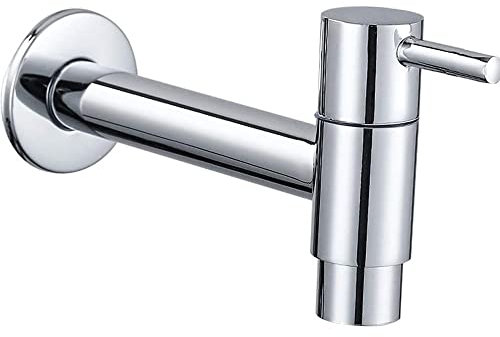 Mop Pool Wasserhähne, Outdoor Garten Wasserhahn, Wand Bad Wasserhahn, Hahn Badezimmer, Rostfreier Stahl Wasser Gespart Wasserhähne für Badezimmer, Waschbecken, Balkon, Küche (Silber)