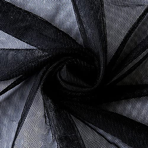 160cm x 1m Tüll Stoff Tüllband Tüll Dekostoff für Hochzeit Geburtstag Weihnachten Fest Kommunion Party Deko,Nähen von Brautschleiern Hochzeitskleid Tischläufer Tutu Röcken Geschenk-Schleife, Schwarz