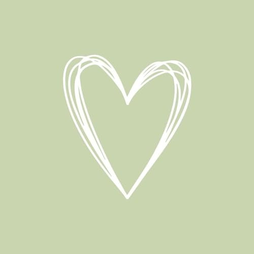 Papier-Servietten mit Herz in salbei grün & weiß Tisch-Dekoration Muttertag Valentinstag Liebe Hochzeit Tisch-Dekoration Deko Baby-Party Mädchen & Junge Frühling & Ostern (60, Herz salbei-grün)