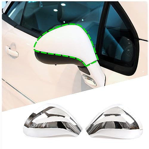 DIYUCAR ABS-Kunststoff-Auto-Seiten-Rückspiegel-Flügel-Abdeckungskappen-Trim für Peugeot 207 308 2006-2014 Außenzubehör (Glanz Silber)