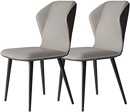 Sedie da pranzo da cucina Set di 2 moderne sedie in pelle PU con schienale alto imbottito, morbido sedile ergonomico, robuste gambe in metallo nero, cucina, soggiorno, lounge, ban