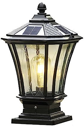 LUOYAOB Pfostenleuchten Außenbereich Solarenergie LED-Pfostenleuchte Moderne Zaun Deck Cap Lichter IP65 wasserdichte Säulenleuchte for draußen Lawn Garden Säule Scheinwerfer Straße Laterne(23 * 39CM)