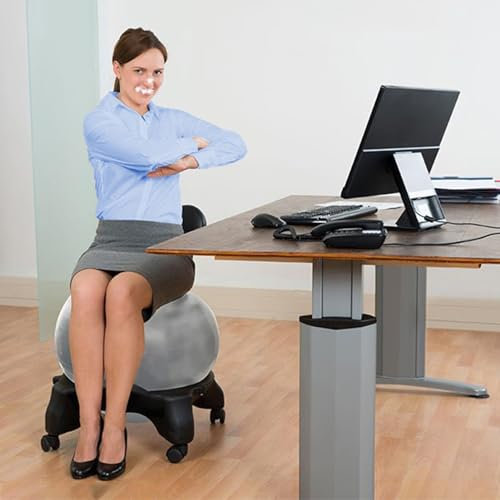 CMYUN Sitzball Ergonomischer Ballstuhl des Büros, Workout-Yoga-Ballsitz für Erwachsene und Kinder, Linderung von Rückenschmerzen, Geburtsbälle, Stuhl mit Rollen und Rückenlehne