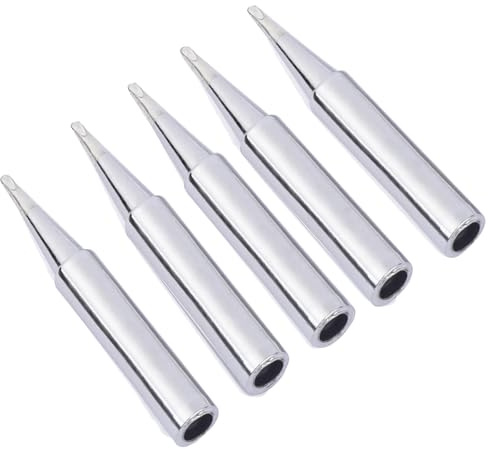 Punte Tipo 900M, 5 Pezzi Punta per Saldatore, Punte per Saldatura Set in Lega Nichelata Saldatore per Stazione di Saldatura (900M-T-1.2D)