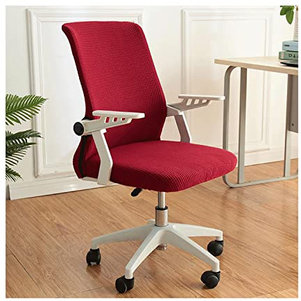 Mswborml Stretch Bürostuhl Abdeckung, Ergonomische Bürostuhl Bezug Sitzfläche Waschbar, Universal Drehstuhl Bezug für Rückenlehne Stuhl Stretch, Gaming Stuhl Überzug Kratzfest,Rot,1Medium