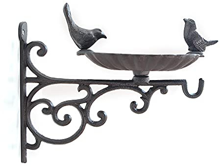X-Institute Baignoire pour oiseaux avec crochet - Fixation murale - Résistante aux intempéries - Style vintage - Pour oiseaux sauvages