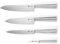 HENDI Set de couteaux de cuisine, 4 pièces, compris couteau de chef, à découper, à éplucheur, poignée ergonomique, résistante à la corrosion, lames durables, en une seule pièce d'acier inoxydable