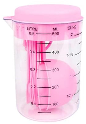 Lot de 7 cuillères à mesurer, tasses et cuillères à mesurer, tasses empilables et cuillères graduées, cuillère à mesurer avec tasse à mesurer