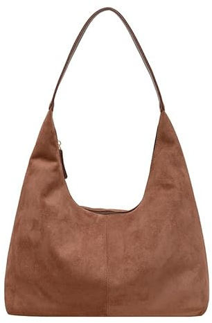 fdsmall Tote Bags für Frauen Braun Wildleder Tote Bag Große Kapazität Slouchy Schultertaschen Handtaschen für Schule Arbeit Einkaufen Reise Täglicher Gebrauch (Brown)