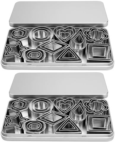 OAOSDH Stampo per Biscotti da 60 Pezzi con Scatola di Stoccaggio A 2 Pezzi, Taglierina per L'Impasto, Stampo Creativo, Stampo in Acciaio Inossidabile, Forniture da Cucina.