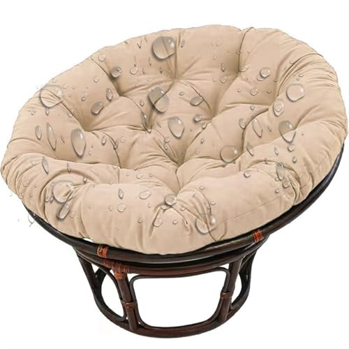 Hängesessel Kissen, Polster, Gartenstuhl Kissen, Wasserdicht Auflage für Polyrattan/Rattan Hängeschaukel, Hängekorb Gemütliches Stuhlauflage, Schaukel Korb Papasansessel Rundkissen,No14,110*110cm